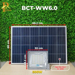 Đèn Pha Năng Lượng Mặt Trời BLUE CARBON BCT-WW6.0 (500W) - Cao cấp