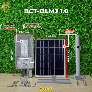 Đèn Đường Năng Lượng Mặt Trời BLUE CARBON BCT-OLMJ1.0 (20W)
