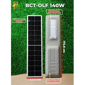 Đèn Đường Năng Lượng Mặt Trời BLUE CARBON BCT-OLF-140W