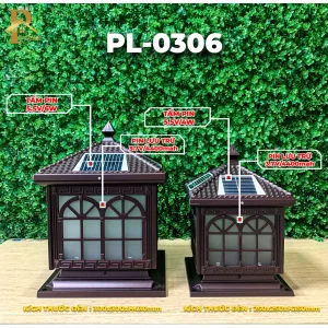 Đèn Trụ Cổng Mái Chùa ORIANA PL-0306 (300x300xH430)