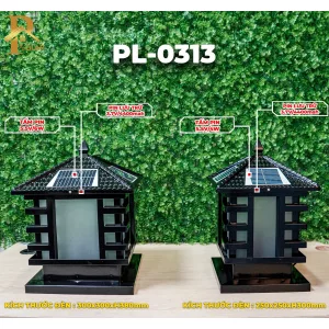 Đèn Trụ Cổng Mái Chùa ORIANA PL-0313 (250×250×H300)