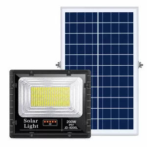 Đèn pha năng lượng mặt trời 200W JinDian JD-8200L - Ánh sáng vàng