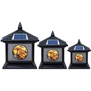 Đèn Trụ Cổng Mái Chùa ORIANA PL-0312 (200×200×H240)