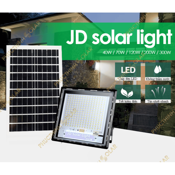 Đèn pha năng lượng mặt trời 300W Jindian JD-7300