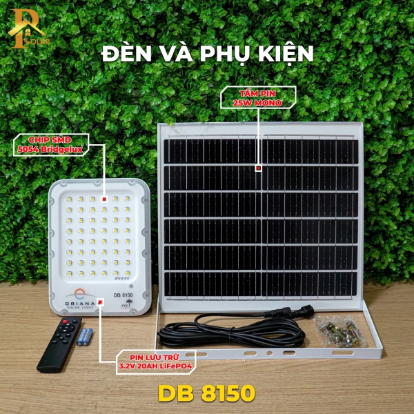 Đèn Pha Năng Lượng Mặt Trời ORIANA DB-8150 (150W)