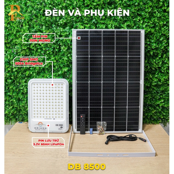 Đèn Pha Năng Lượng Mặt Trời ORIANA DB-8500 (500W)