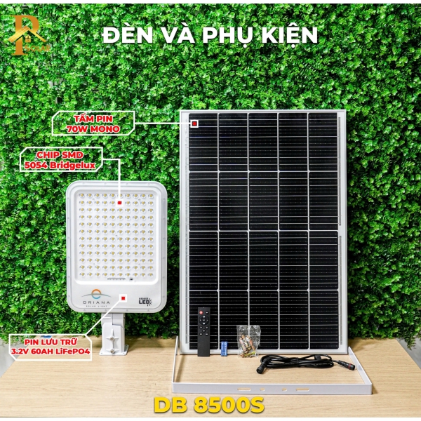Đèn Pha Năng Lượng Mặt Trời ORIANA DB-8500-S (500W)