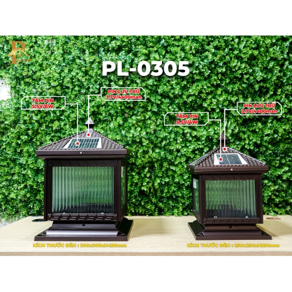 Đèn Trụ Cổng Mái Chùa ORIANA PL-0305 (300x300xH430)