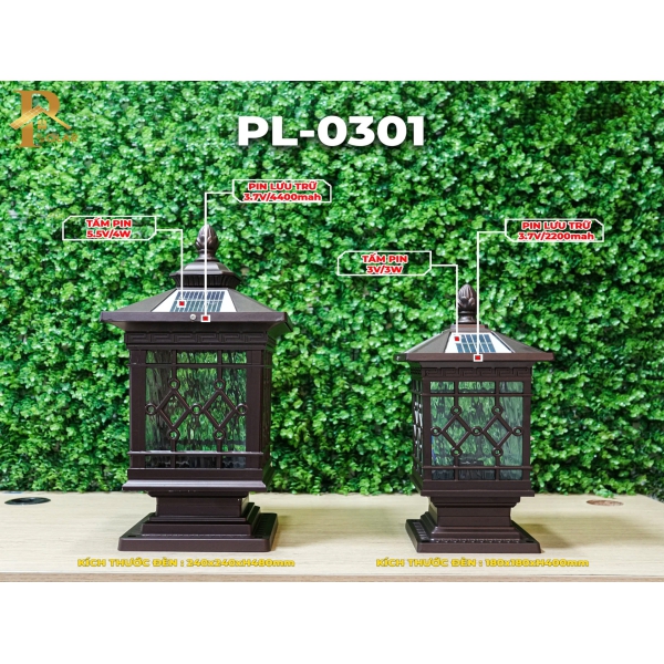 Đèn Trụ Cổng Tháp Mái Chùa ORIANA PL-0301 (240x240xH480)