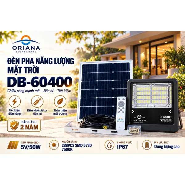 Đèn Pha Năng Lượng Mặt Trời ORIANA DB60400 (400W)