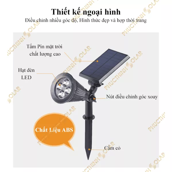 Đèn pha cắm cỏ sân vườn (15W)