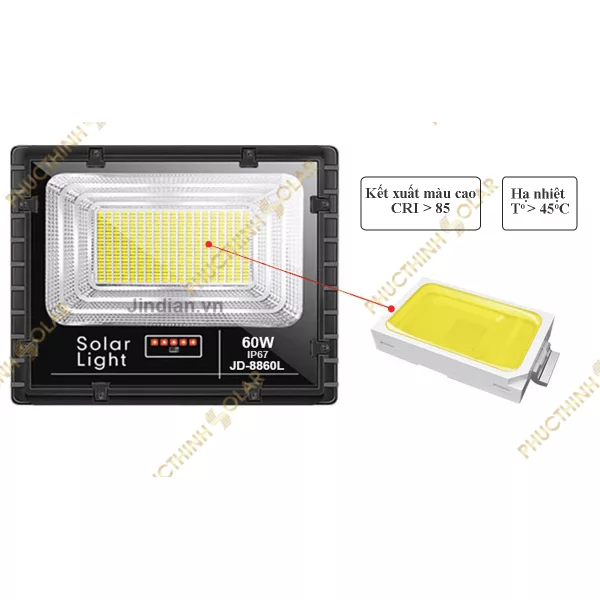 Đèn pha năng lượng mặt trời 200W JinDian JD-8200L