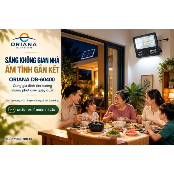 Đèn Pha Năng Lượng Mặt Trời ORIANA DB60400 (400W)