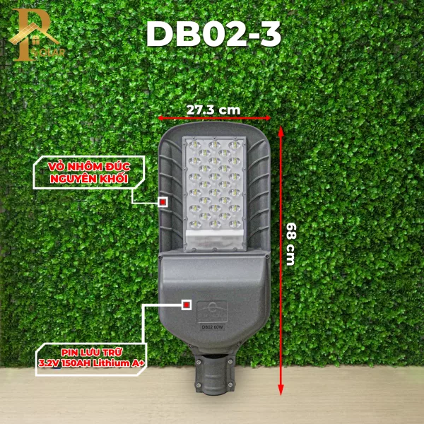Đèn Đường Năng Lượng Mặt Trời ORIANA DB02-2 (60W)