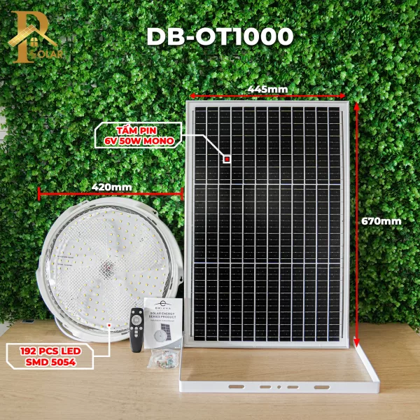 Đèn Ốp Trần Năng Lượng Mặt Trời ORIANA DB-OT1000 (1000W)