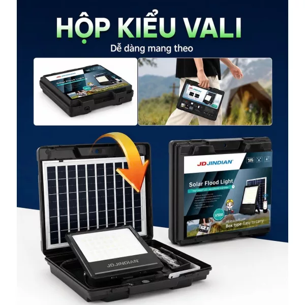 Đèn Pha Năng Lượng Mặt Trời JINDIAN JD-V100 (100W)