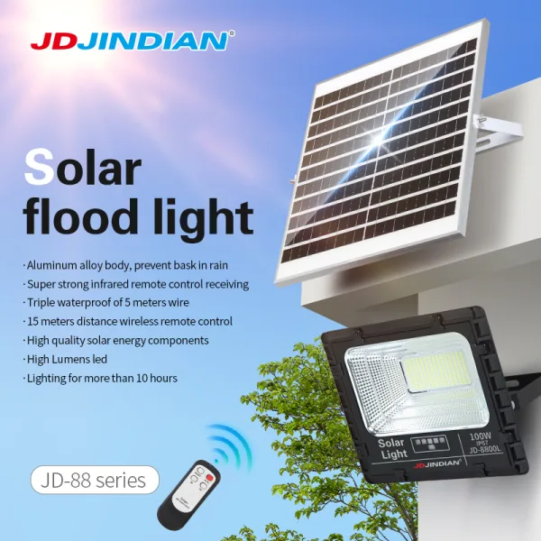 Đèn Pha Năng Lượng Mặt Trời JINDIAN JD-8500L-NEW (500W)