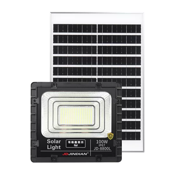 Đèn pha năng lượng mặt trời 100W JinDian JD-8800L - Ánh sáng vàng