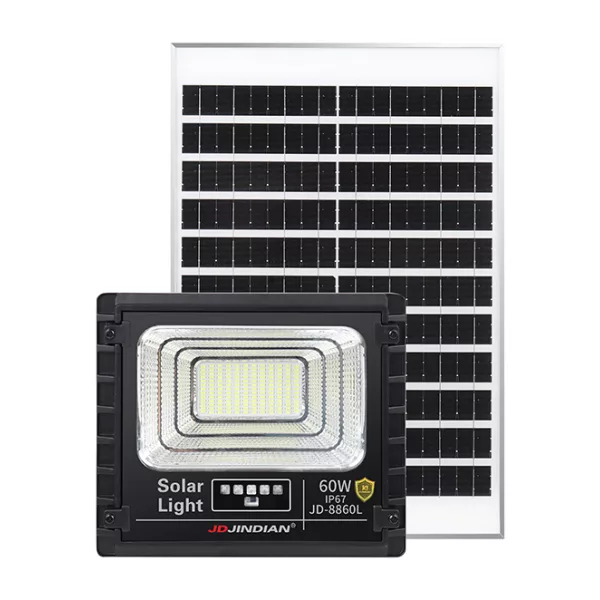 Đèn pha năng lượng mặt trời 60W JinDian JD-8860L - Ánh sáng vàng