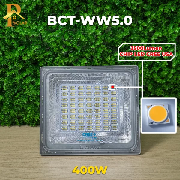 Đèn Pha Năng Lượng Mặt Trời BLUE CARBON BCT-WW5.0 (400W) - Tấm pin MONO