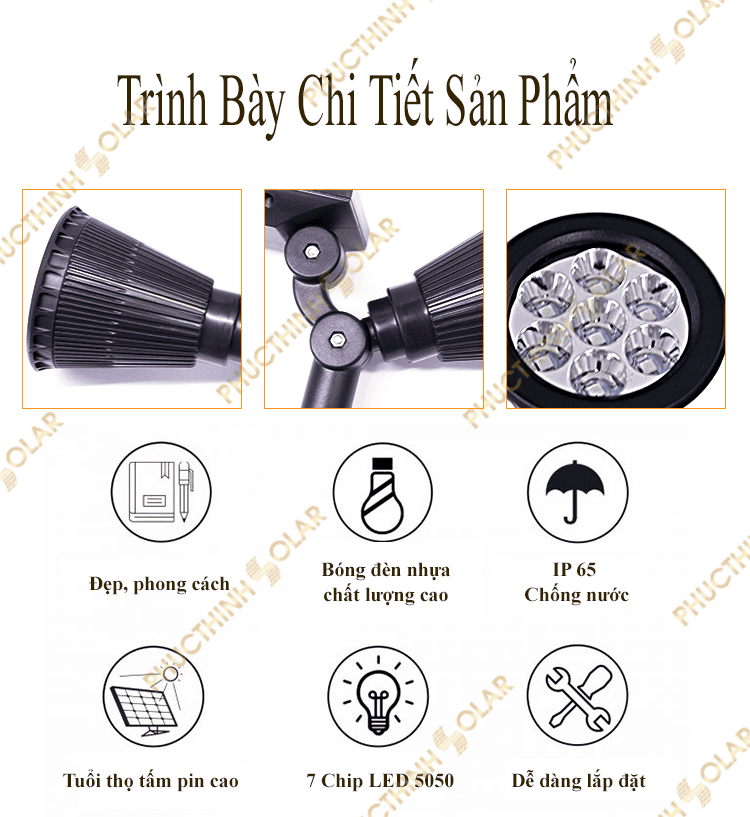 Đèn pha cắm cỏ sân vườn (15W)