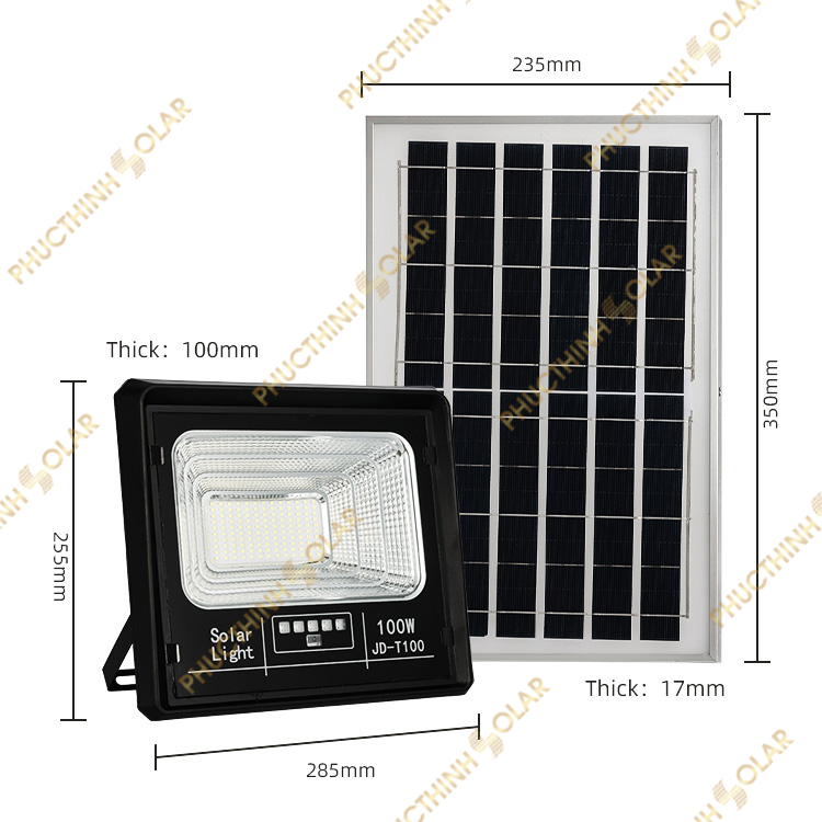 Đèn pha năng lượng mặt trời 100W JinDian JD-T100