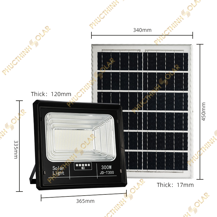 Đèn pha năng lượng mặt trời 300W JinDian JD-T300