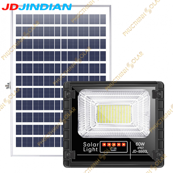 Đèn pha năng lượng mặt trời 60W JinDian JD-8860L