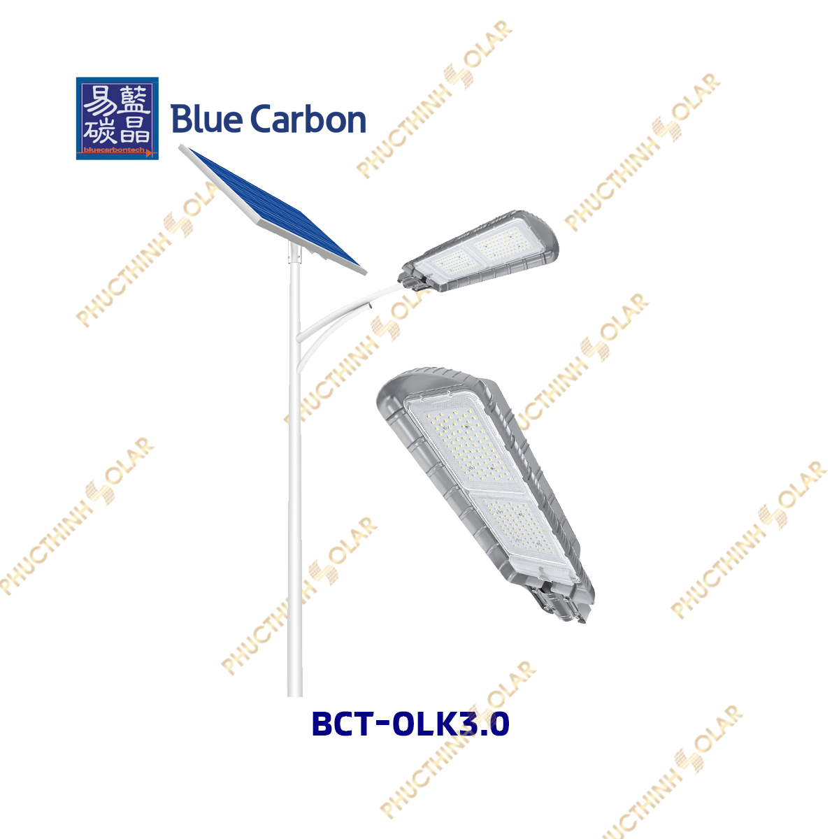Blue Carbon – Đèn đường năng lượng mặt trời 80W BCT-OLK3.0