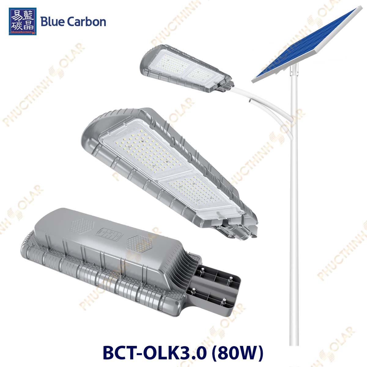 Đèn đường năng lượng mặt trời 80W Blue Carbon BCT-OLK3.0